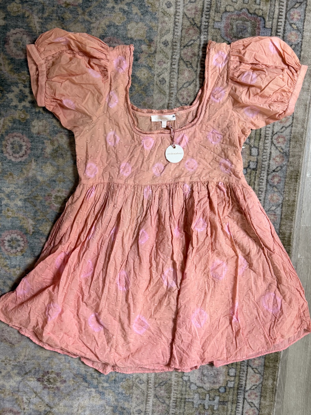 LoveShackFancy Dress in Vivid Pink